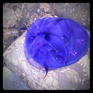 Purple hat with organza bow